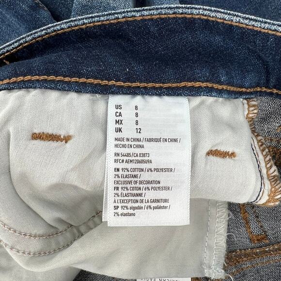 American Eagle Super Stretch Distressed Cut-Off Midi Shorts Size 8 NWT - Picture 4 of 6